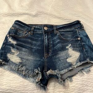 American Eagle distressed, high-rise, super high waisted short shorts size 6